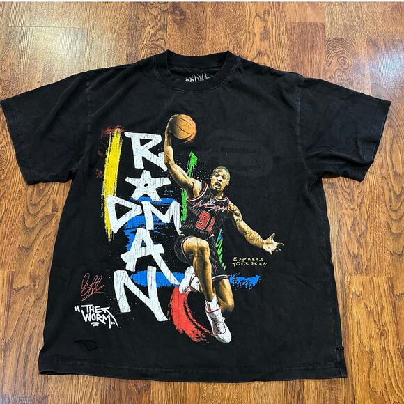 Rodman Apparel Men's 100% Cotton Graphic T-Shirt – Black – Size Medium Iconic - Picture 1 of 8